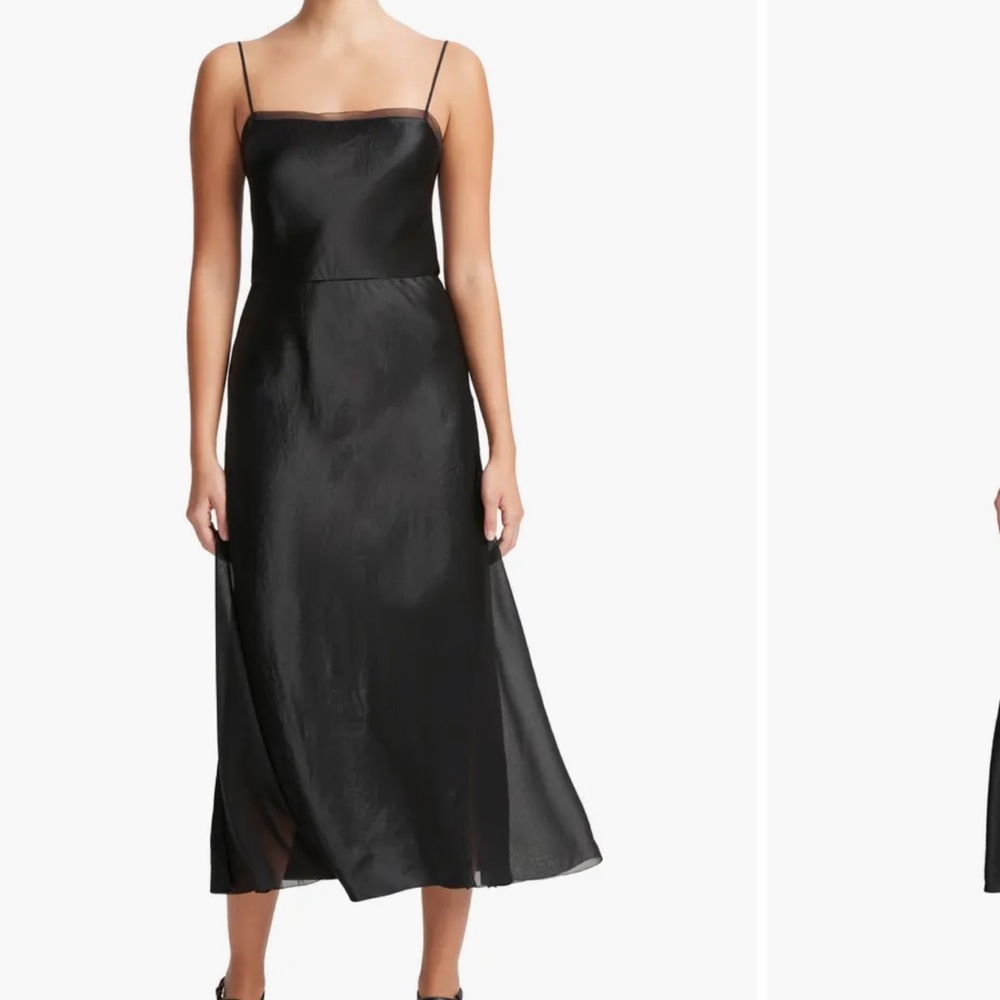 nordstromrack Mixed Media Slipdress long soirée black dress 
Vince.